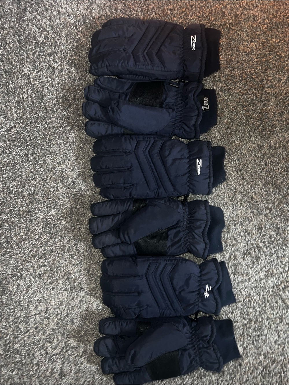 Men’s lot of 3 Navy Winter Gloves - Insulated Cold-Weather Mittens